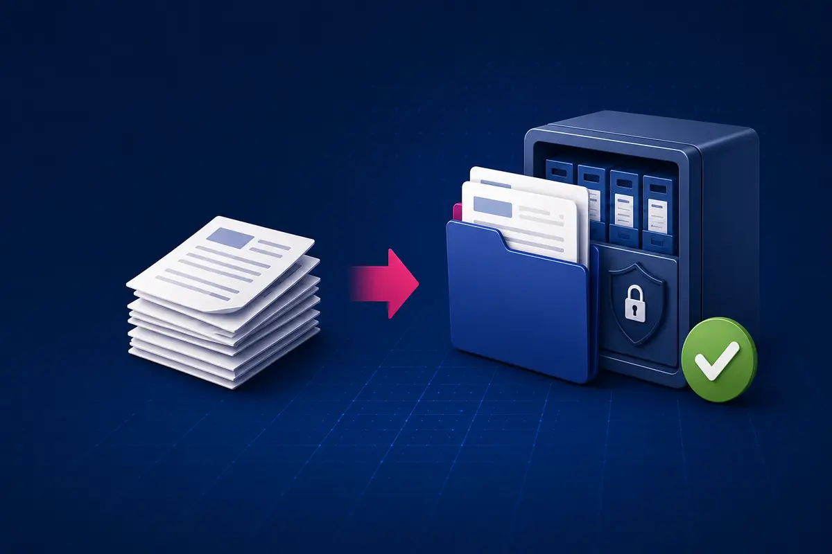 Weniger Papier im Alltag – Papierunterlagen werden in eine sichere digitale Ablage überführt